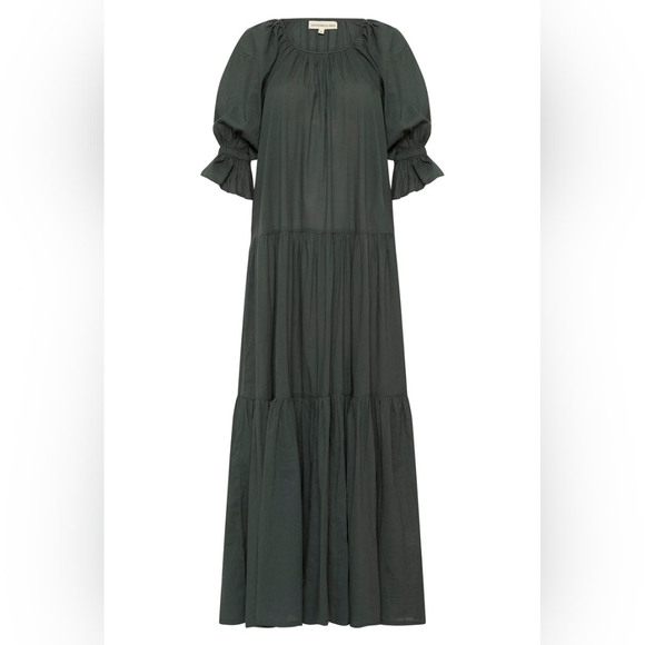 Daughters of India Sahana Gown Emerald Green Size Small Dress Handmade Cotton - Picture 4 of 10